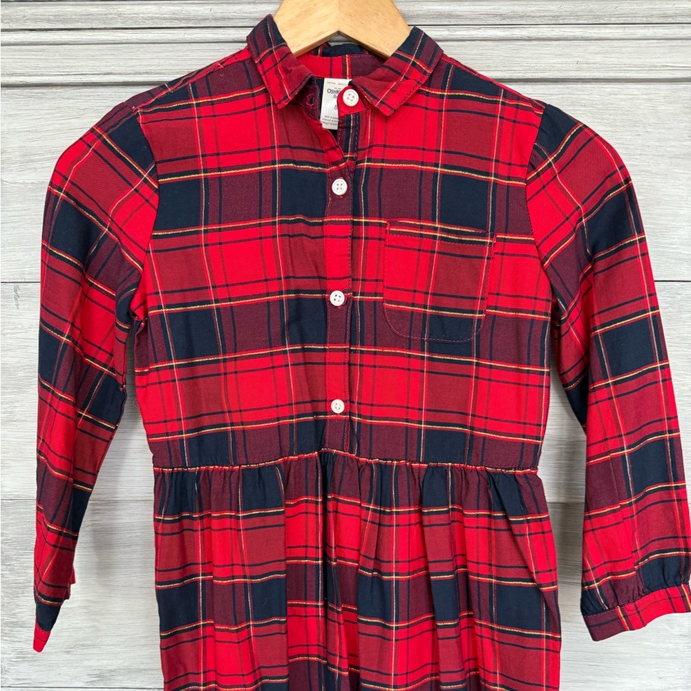 OshKosh B'gosh Red and Black Plaid Kids Dress NWOT